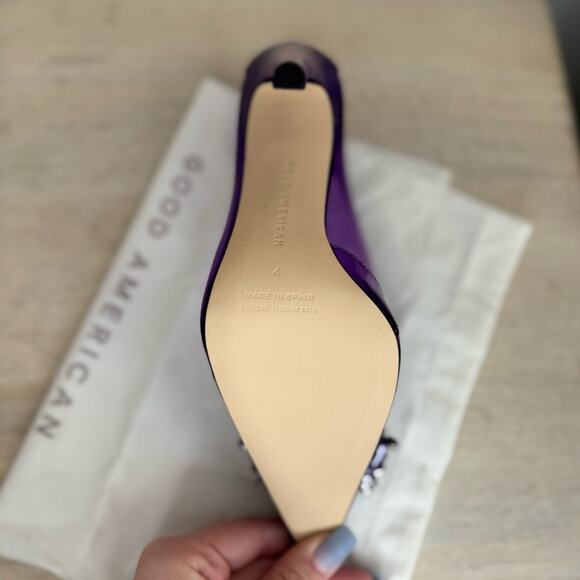 NWT Good American Cinder-F*cking Rella Jeweled Pumps Purple US 4 Party Cocktail - Picture 6 of 6